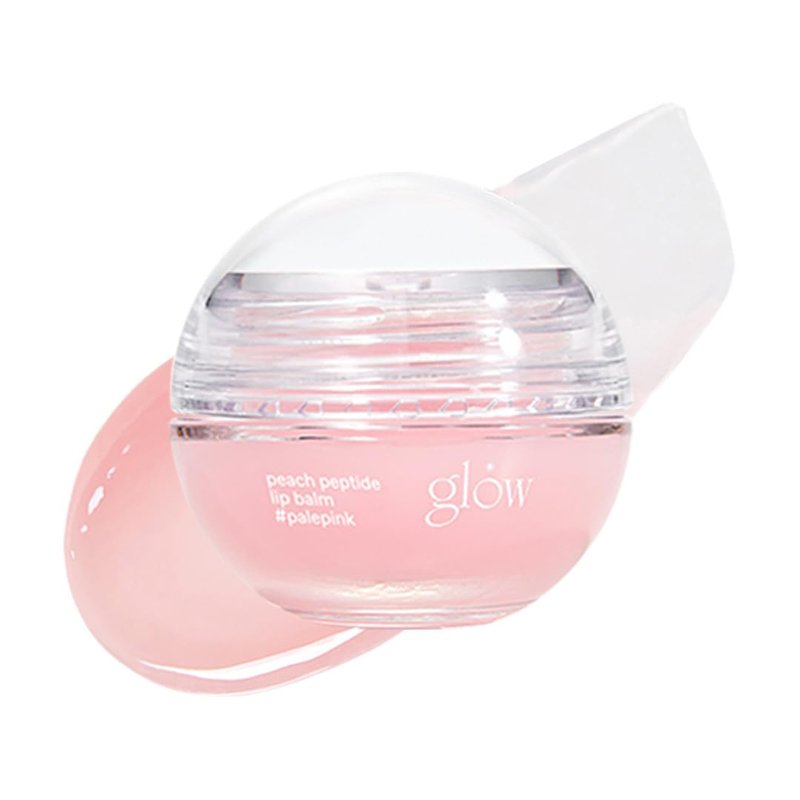 glow peach peptide repair lip balm #palepink, peptide‑infused nourishing lip balm, cruelty‑free and artificial fragrance‑free, moisturizes and smooths dry lips, unscented, 0.3 oz