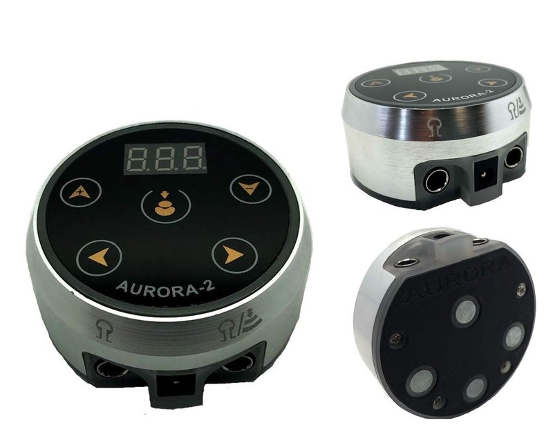 DGT New 2 Gen. Aurora II Dual Machines Tattoo Power Supply (Silver)