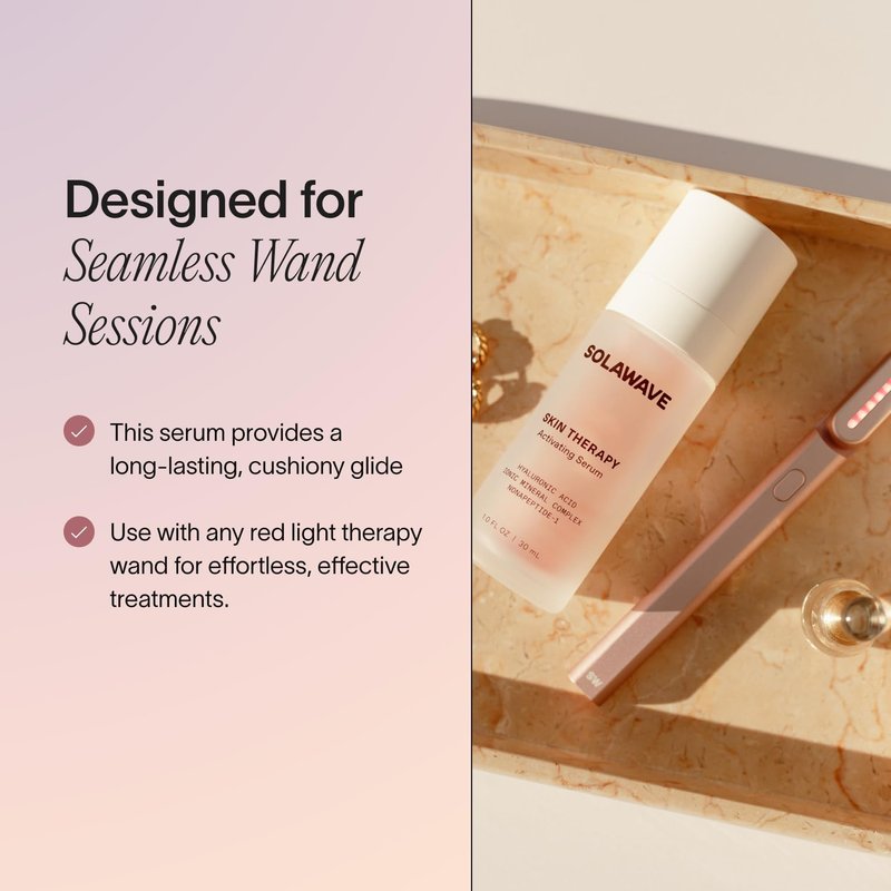 SolaWave Skin Therapy Activating Serum with 1 Refill | Enhance Red Light Therapy Wand Results | Hydrating Skincare for Microcurrent Galvanic Current (2-Pack)