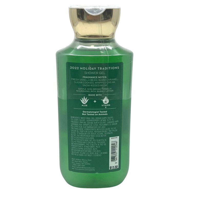 Bath and Body Works Gift Set of 10 oz Shower Gel and 8 oz Lotion (Vanilla Bean Noel), Multicolor