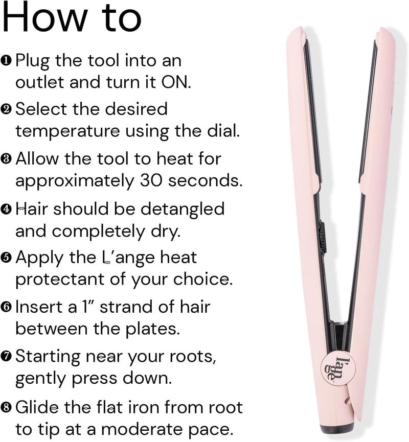 L'ANGE HAIR Le Ceramique 1-Pass Flat Iron Hair Straightener | Fast Heating Ceramic Flat Iron | Best Hot Tools Professional Hair Straightener to Lock in Moisture & Shine | (Blush)