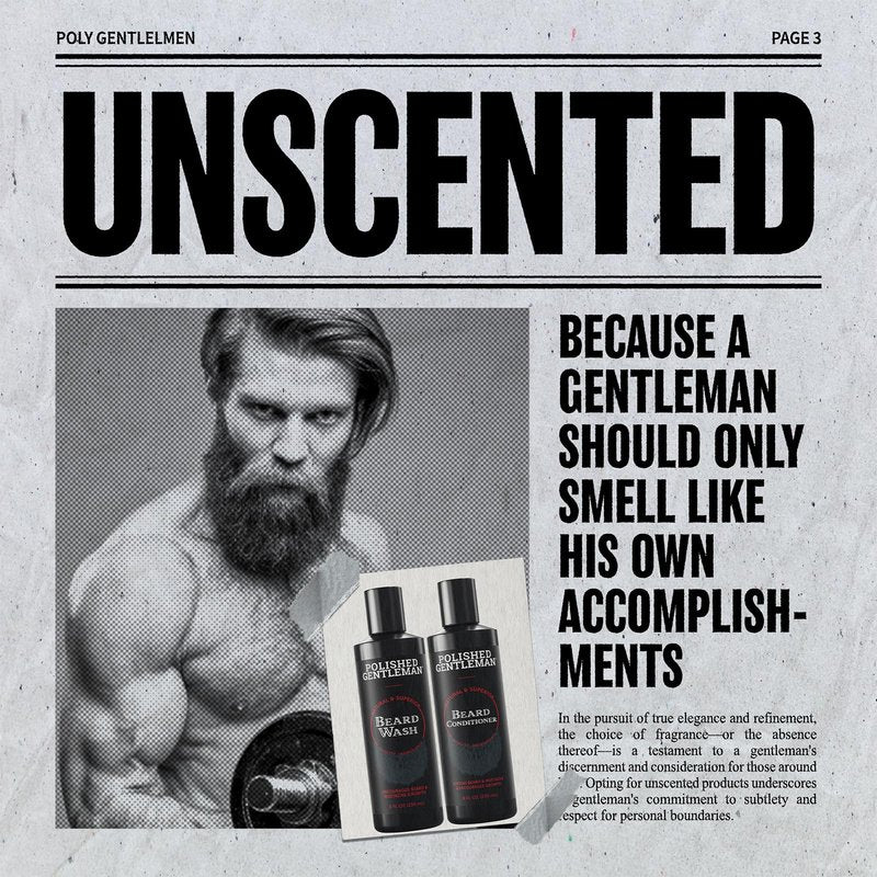 Polished Gentleman Beard Shampoo and Conditioner Set - Refreshing Beard Moisturizer & Mustache Softener - Beard Thickener with Tea Tree & Growth Oil - Paraben-Free & Sulfate-Free - Made by USA (8oz)