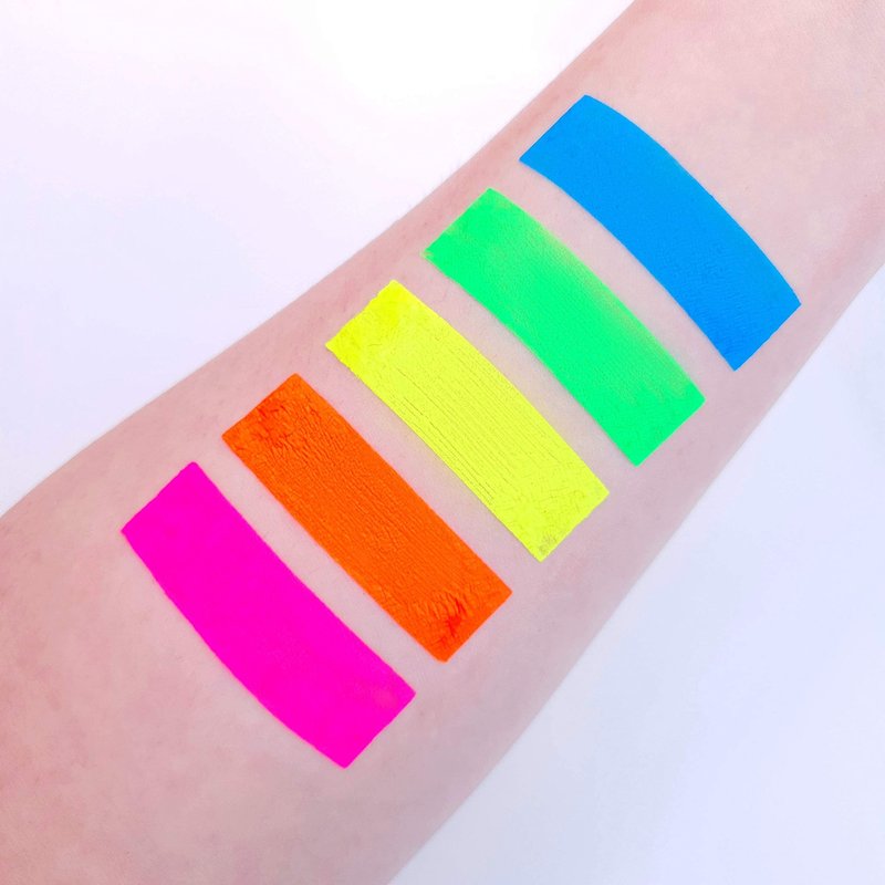 UV Glow Blacklight Face and Body Paint 0.34oz - Neon Fluorescent (0.34 Fl Oz (Pack of 5))