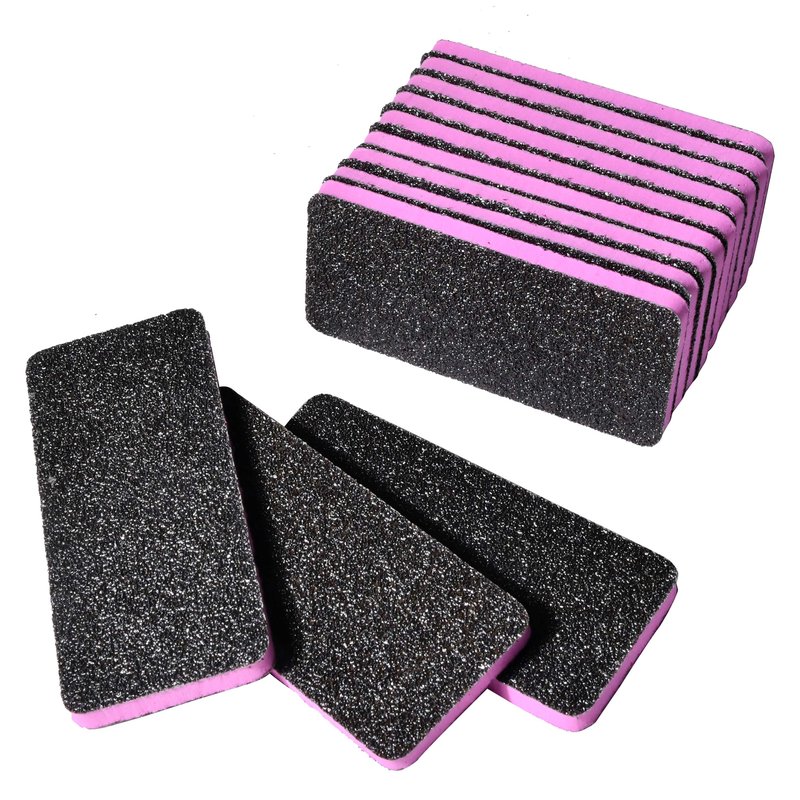 New AMT 12 PCS Pedicure Foot File Grit 60/60, Black Callus Remover File, Nail Files for Pets, Emery Boards for Pet Grooming, 60 Grit Foot File (12 PCS -Pink Center)