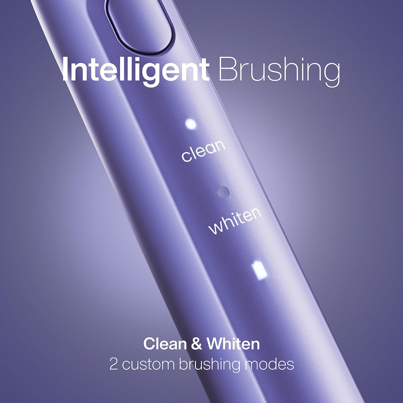 Aquasonic Icon ADA-Accepted Rechargeable Toothbrush | Magnetic Holder & Slim Travel Case | 2 Brushing Modes & Smart Timers | Gentle Micro-Vibrations (Lilac)