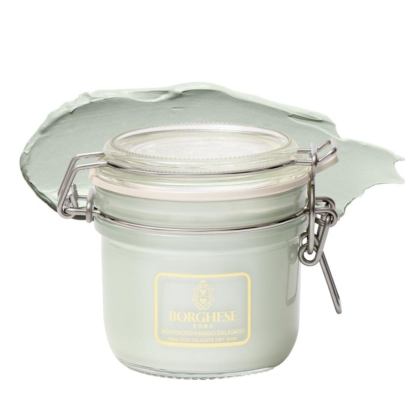 Borghese Advanced Fango Delicato Mud Mask - Hydrating Face Mask with Kaolin Clay, Aloe, Hydrolyzed Collagen & Hyaluronic Acid for Normal & Dry Skin
