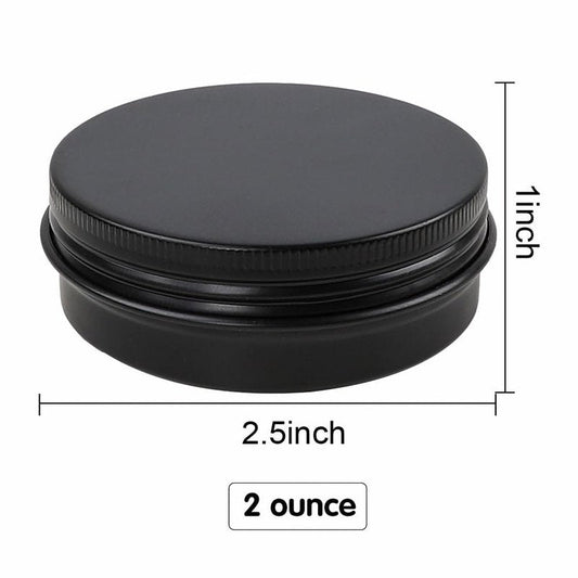 Moretoes 36 Pack Tins, 2 Oz Lip Balm Containers, Black Metal Round Tins Aluminum Cans, Empty Tin with Screw Lids for Salve, Spices or Candies