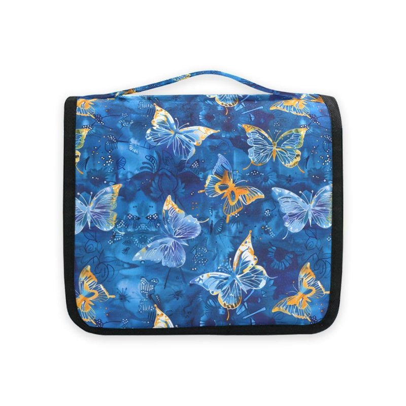 Hanging Travel Toiletry Bag Butterflies Dye Navy Kit Makeup Case Cosmetics Organizer for Men Women