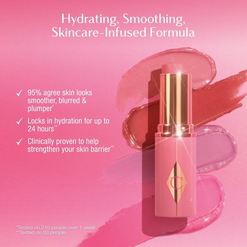 Charlotte Tilbury Unreal Healthy Glow Blush Stick - Buildable Cream Makeup with a Skincare-Infused Formula - Easy to Use, Blendable & Leaves Skin with a Luminous Sheen - Peachy Glow