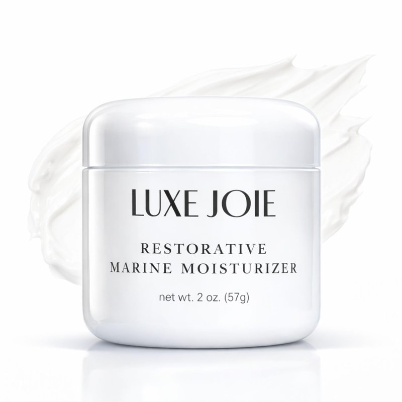 LuxeJoie Hydrating Face Cream for Dry & Sensitive Skin – Lightweight Moisturizer with Hyaluronic Acid, Aloe & Marine Botanicals – Soft Non-Greasy Finish Restorative Marine Moisturizer 2 oz