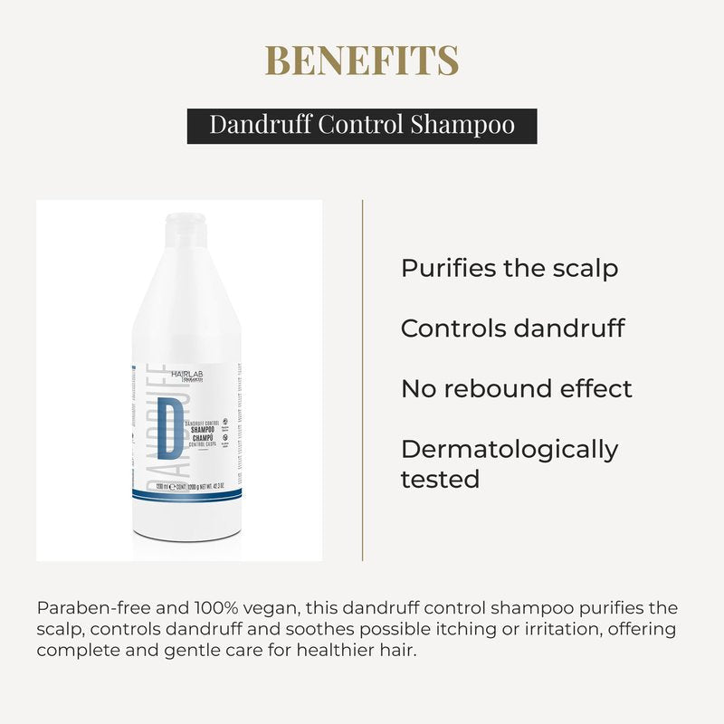 SALERM - Rebalancing Shampoo - Scalp Therapy Hair Lab Shampoo - 1200 ml - Eliminates Flaking - Relieves Scalp Irritation and Itching - Paraben Free
