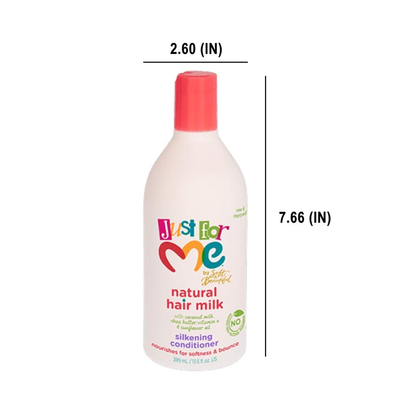 Just For Me Natural Hair Milk Silkening Conditioner, Nourishes For Softness & Bounce, With Coconut Milk, Shea Butter, Vitamin E & Sunflower Oil, 13.5 Ounce (3 Pack)