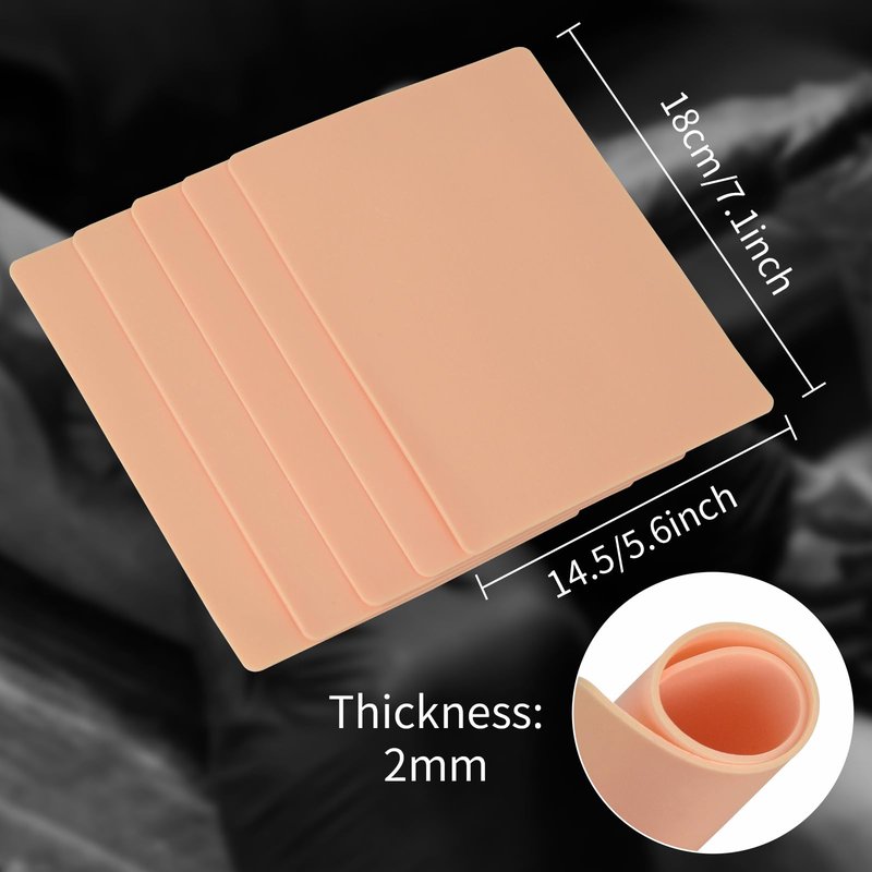 Narkasy 2mm Blank Tattoo Practice Skin, 20pcs 7x5.5in Practice Skin Tattoo Skin Practice Sheet Tattoo for Beginners and Experienced Artists Tattoo Supplies…