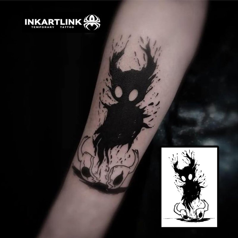 INKARTLINK Temporary Tattoos, Semi Permanent Tattoos, Adult Art Designs, Waterproof Temporary Tattoos, Party Favors, Tattoo Stickers Realistic, No Adhesive, Lasts 1-2 Weeks (The Devil Is Out of Body)