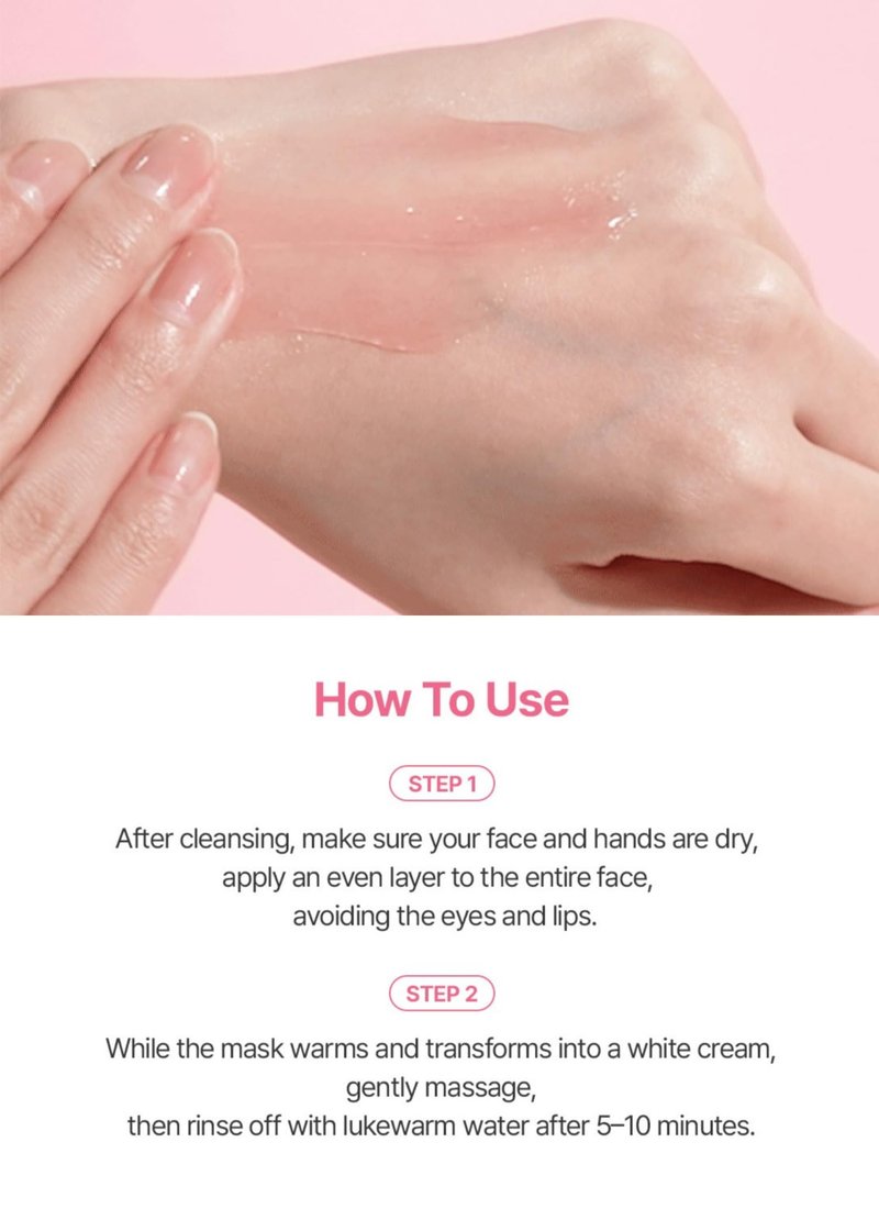 BeginS by JUNGSAEMMOOL Pink Guava Glutathione Wash-Off Mask 3.17 Fl Oz, Jelly Texture Face Mask with Vitamin C and Niacinamide for Skin Hydration, Blemish Care, and Radiant Glow, Korean Skincare