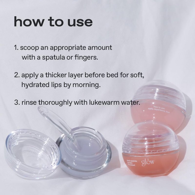 glow peach peptide repair lip balm #palepink, peptide‑infused nourishing lip balm, cruelty‑free and artificial fragrance‑free, moisturizes and smooths dry lips, unscented, 0.3 oz