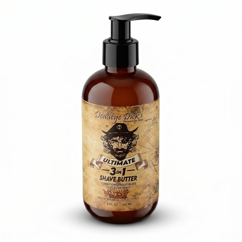 DeadeyeDick's 3-in-1 Shave Butter | Natural shaving cream mens & women | shaving cream sensitive skin formula | shave cream for Face, Head & Body | Irritation-Free Shave Cream | 8 FL Oz