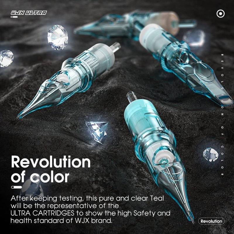 WJX Ultra 1013RM Tattoo Cartridge Needles, #10 Bugpin 13 Round Magnum, 20Pcs Disposable Tattoo Needles for Shading, Blending and Color Packing, Compatible with All Rotary Tattoo Machines and Pen