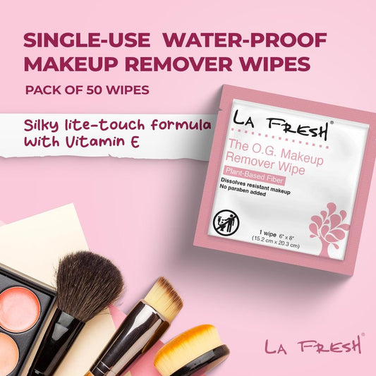 La Fresh Makeup Removal Facial Cleansing Wipes, Waterproof, 50 Count - Skin Care Travel Essentials