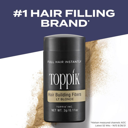 Toppik Hair Building Fibers, Light Blonde, 12g Fill In Fine or Thinning Hair, Instantly Thicker, Fuller Looking, 9 Shades for Men & Women, Keratin Protein Formula