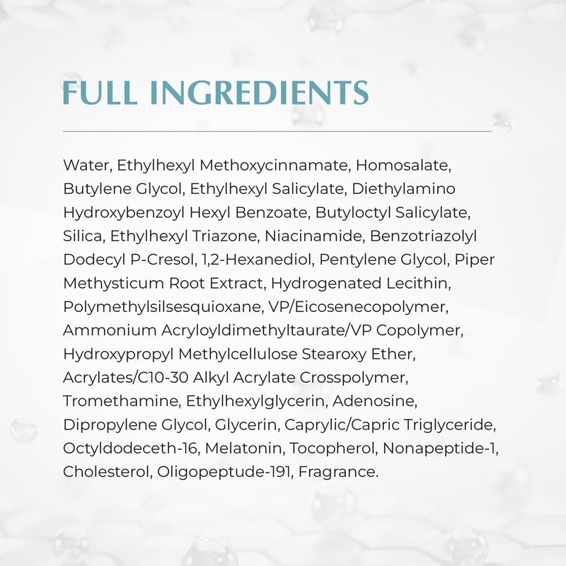 JEU'DEMEURE Anti-Aging SPF 50 Face Moisturizing Sunscreen Lotion with Broad Spectrum, Melatonin, Lightweight, Non-Sticky, Sun Essence for Sensitive Skin, 1.69 fl oz