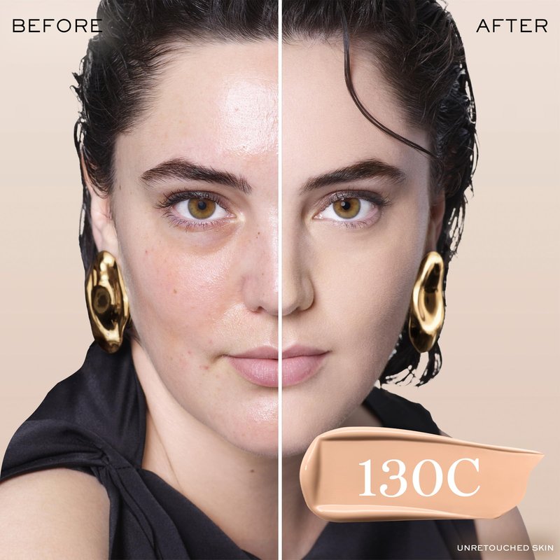 Lancôme Teint Idole Ultra Wear Natural Matte Foundation- Longwear, Medium-Full Coverage, Natural Finish, Waterproof & Hydrating - 130C (Fair to Light Skin with Cool/Pinky Undertones), 1 Fl Oz
