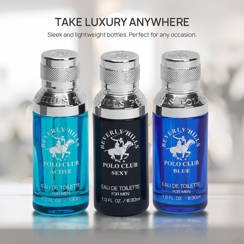 Beverly Hills Polo Club MENS 3PC SLIDER - BLUE VARIANT - CONTAINS BLUE/SEXY/ACTIVE 1OZ EDTs