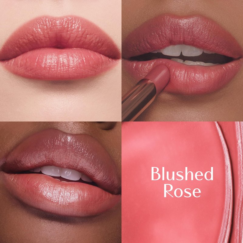 Charlotte Tilbury Pillow Talk Blush Balm Lip Tint - Long-Lasting, Buildable Sheer Tint with Peptides for Hydrated, Blushed Looking Lips - 24 HR Hydration - Blushed Rose